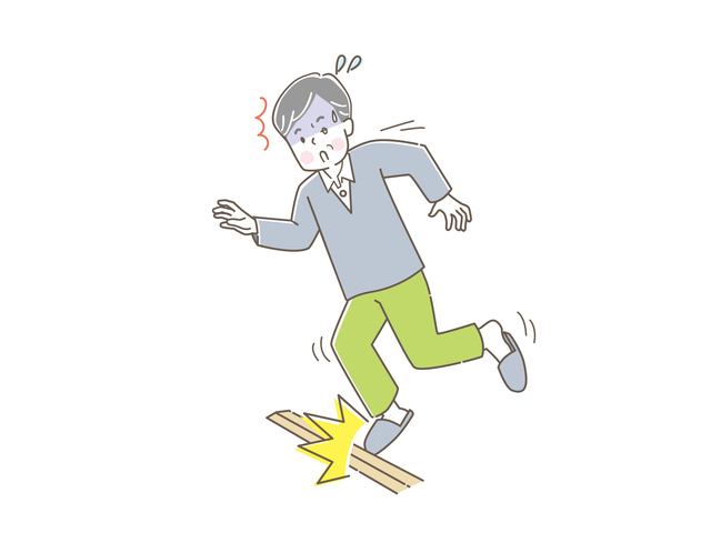 転倒したシニア女性　byとーふねこ　ACイラスト