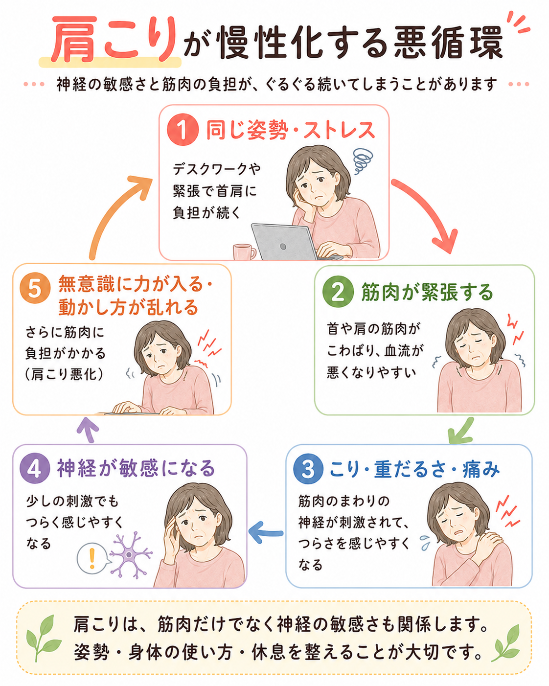 肩こりが慢性化する悪循環